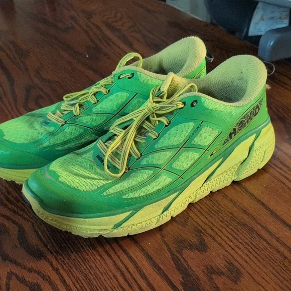 Hoka Men's Green and Yellow Running Shoes - Picture 11 of 11